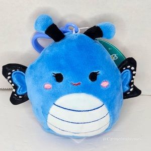 WAVERLY 🦋 Blue Monarch Butterfly Clip Original Squishmallow By Kellytoy NWT